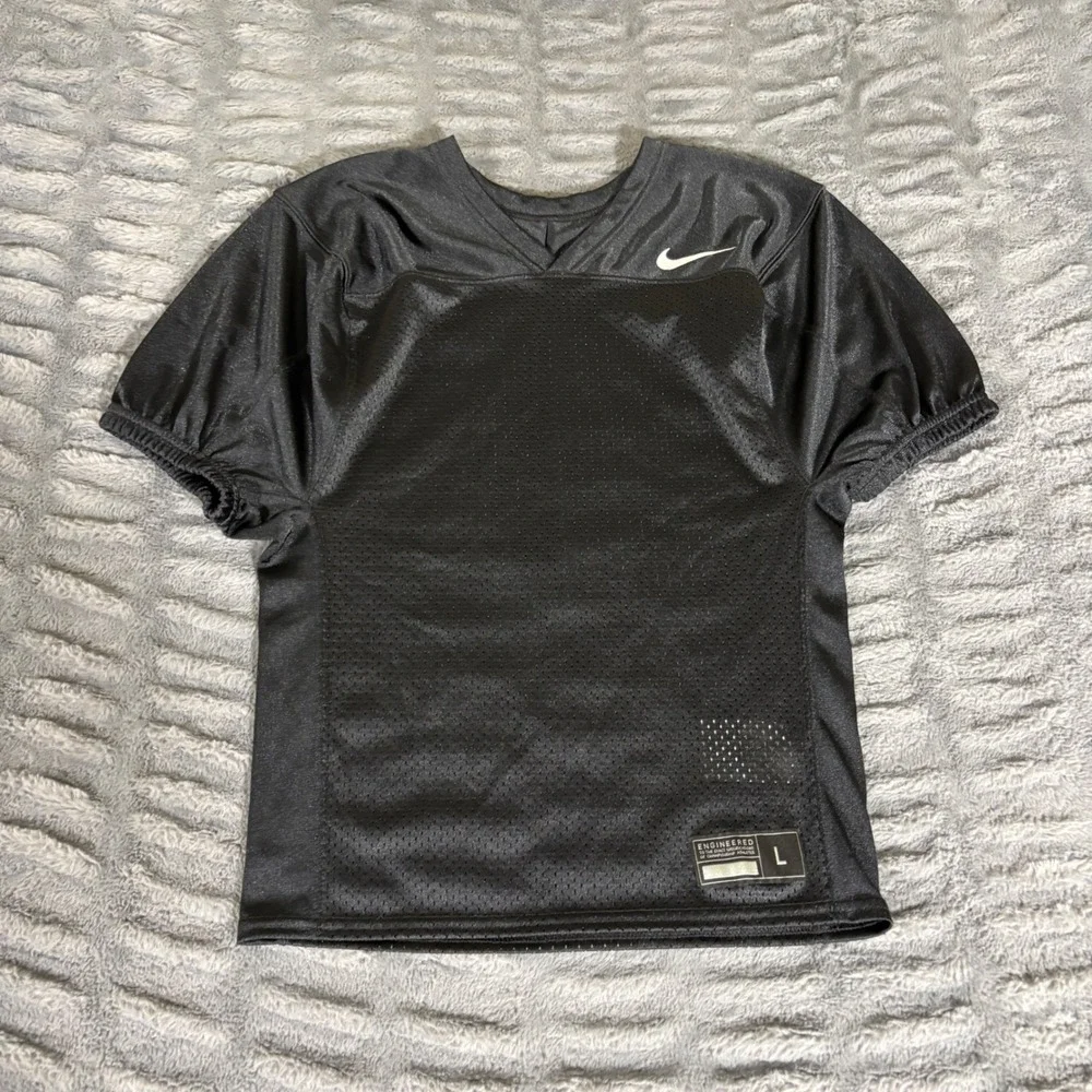 Nike Kids Black Football Practice Jersey AO5157-010 Mesh V-Neck Size L
